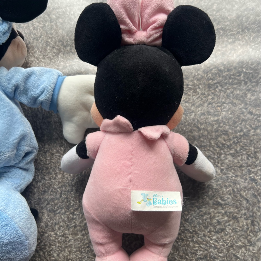 Disney Babies Baby Mickey Mouse and Minnie Mouse plush wearing pajamas - Picture 10 of 14